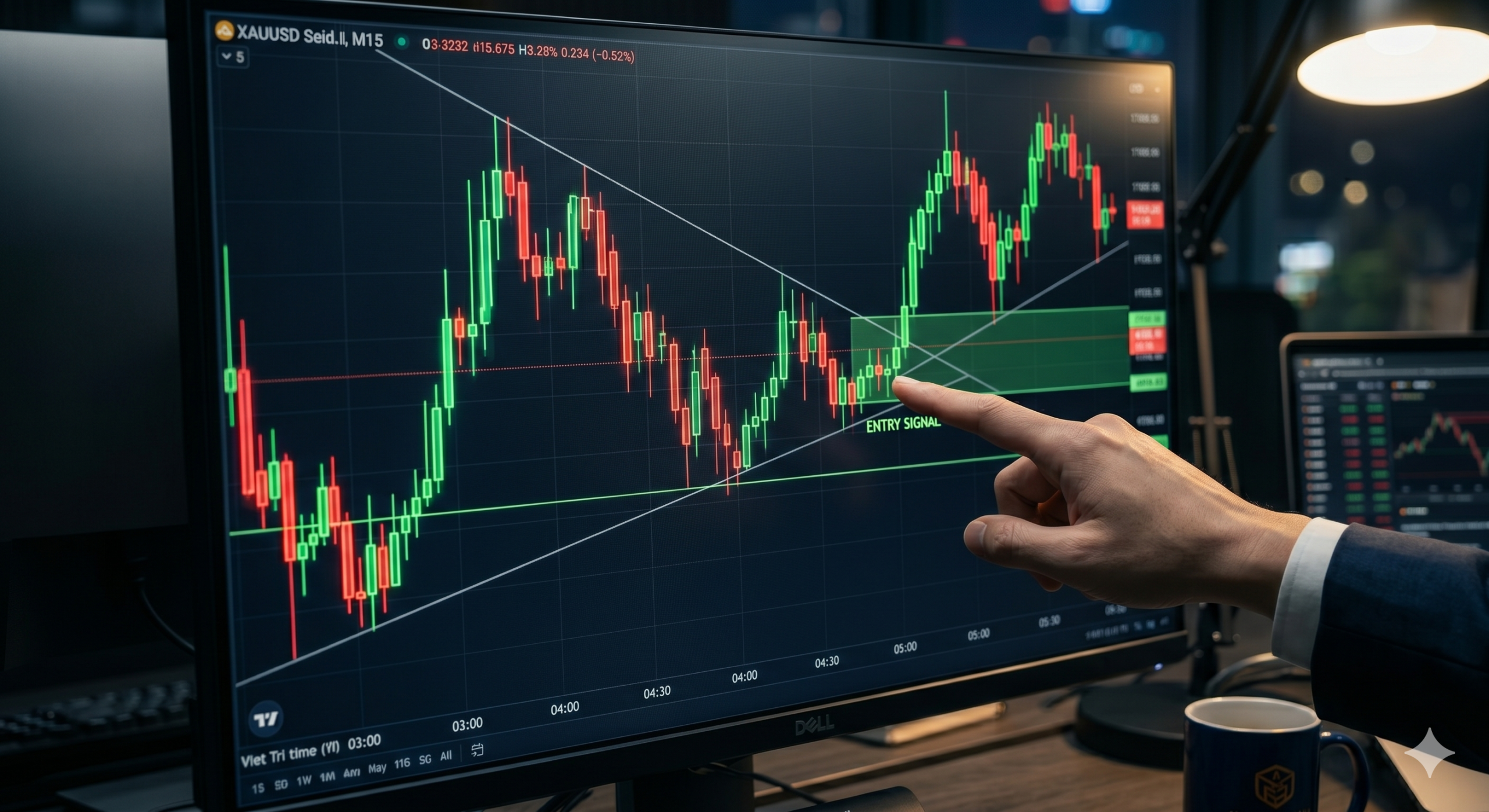 Phân tích biểu đồ vàng M15 để tìm điểm vào lệnh scalping hiệu quả
